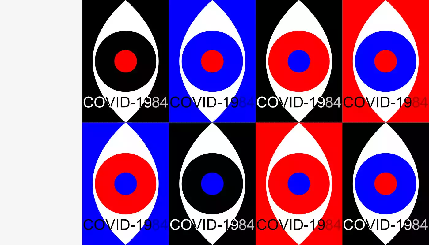 répétition des affiches avec l’œil vertical