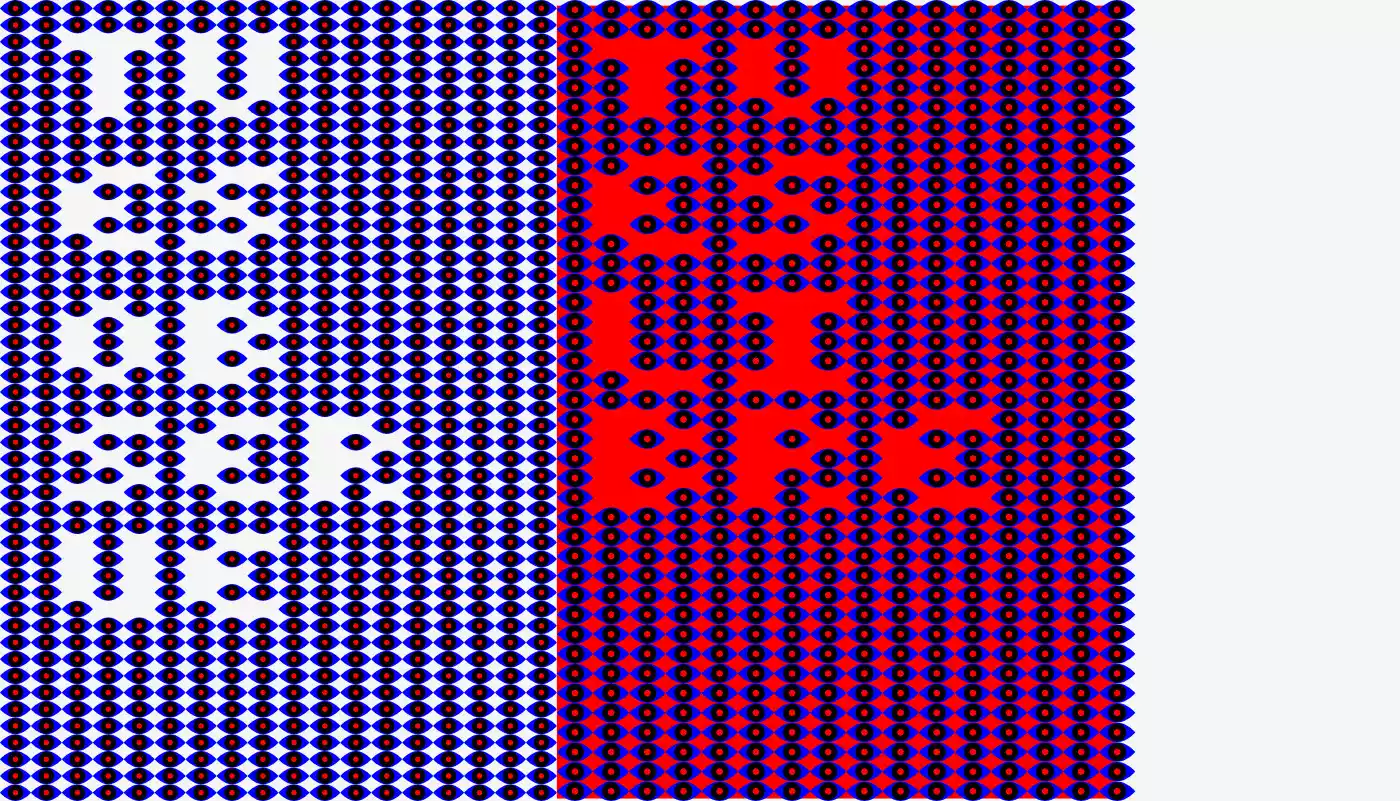 composition typographique avec la répétition des yeux