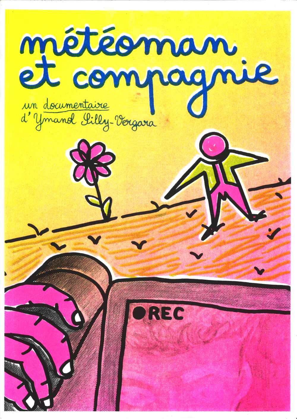 affiche en riso pour un documentaire sur des playmobils